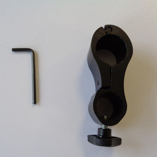 Support de fixation pour tube Diamètre 22 mm alu noir