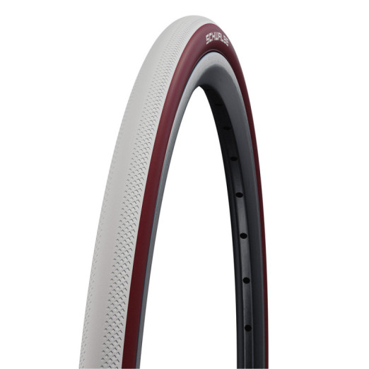 Pneu SCHWALBE DUNK KING 25 x 1 (25-559) blanc flanc bordeaux asymétrique