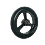 Roue Aluminium 5"  125x25 noire Bandage PU noir